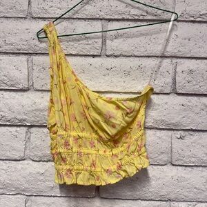 BP yellow floral crop top